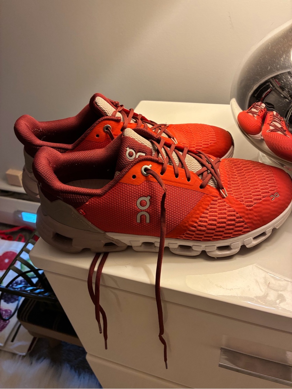 On Running Kids Sneakers in Bright Red and Burgundy
